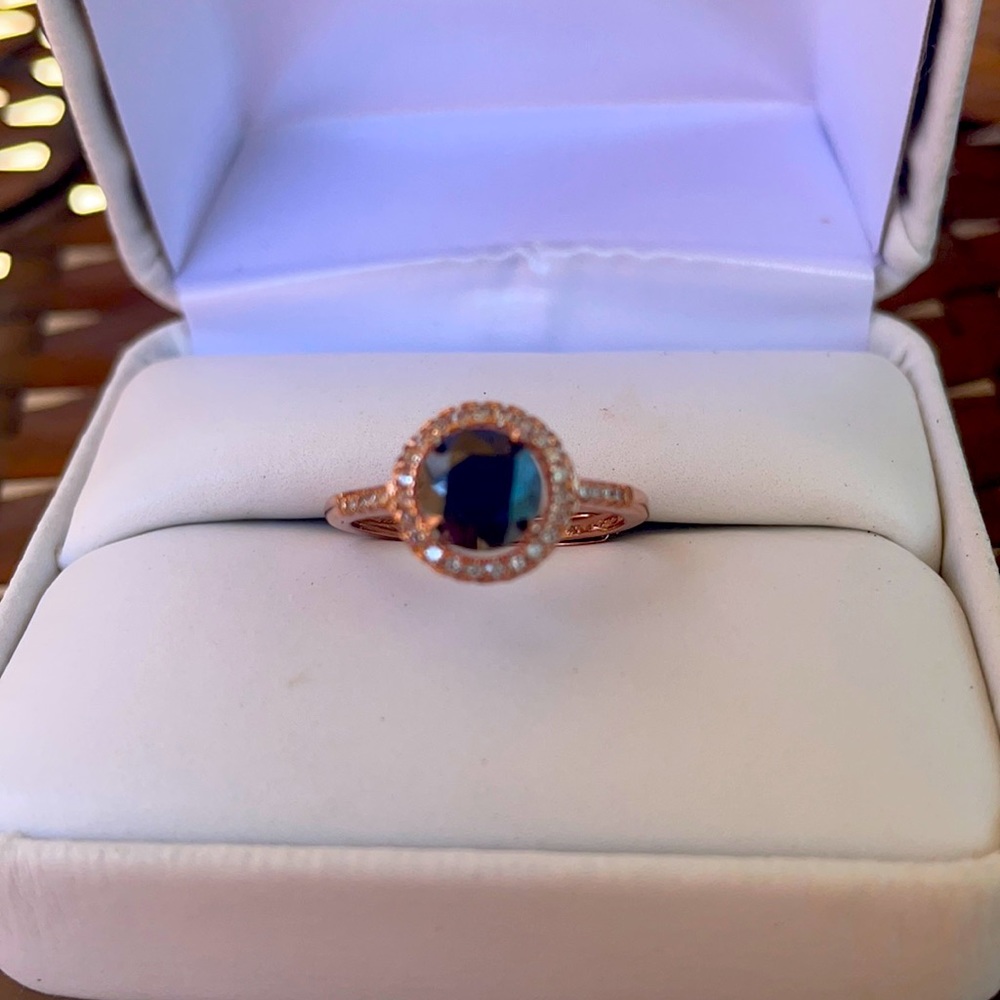 Black Diamond CZ Ring in Rose Gold